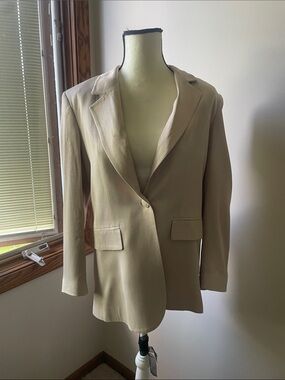 ZARA Cream Satin-Lined Jacket Interior